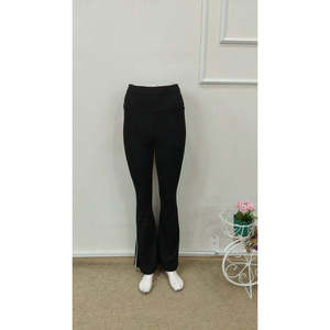 Leggings longs taille haute pour femme en tissu scuba avec détail rayé sur le côté, 36959 - Noir - Product Image 5