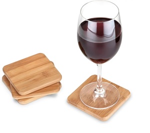 Posavasos de Madera de Nogal Hechos a Mano, Estilo Moderno, Duraderos, Cuadrados, Ecológicos, de 5 mm de Grosor - Product Image 3