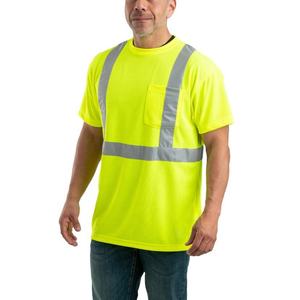Wholesale Custom Quick-Drying Hi Vis <b>Men's</b> Construction <b>Short</b> <b>Sleeve</b> Work <b>Shirt</b> Reflective Green Safety T-<b>Shirts</b> - Product Image 2