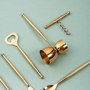 Best Quality Modern Gold Metal <b>Bar</b> <b>Tools</b> Set Of 6 <b>Bar</b> Accessories in Affordable Price From India - Product Image 3
