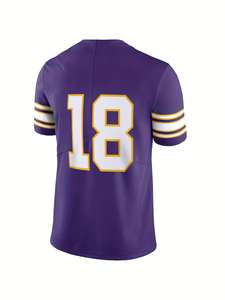 Uniforme de Fútbol Americano de Alta Calidad, Bordado, Talla Grande, Color Morado, Transpirable, para Hombre - Product Image 3