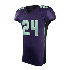 Ensembles d'uniformes de football américain à manches courtes imprimés sur mesure, respirants, séchage rapide, couture de qualité, protection antibactérienne - Product Image 5