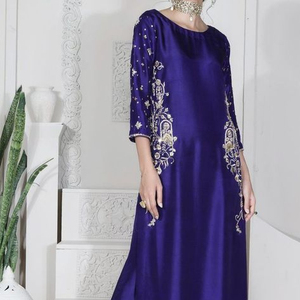 KURTA & SARARA สไตล์ใหม่บนผ้าไหมประดับประดาลูกปัดแก้วคริสตัล DABKA ใช้งานได้สำหรับสวมใส่ในงานปาร์ตี้ @ 2022 - Product Image 1