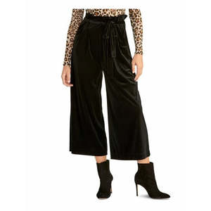 Pantaloni in velluto a coste neri da donna Rachel Roy, casual, a vita alta/bassa, anti-pilling e traspiranti, taglia L - Product Image 1