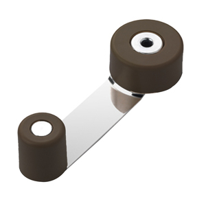 Fermaporta con supporto in metallo / Gomma marrone - Product Image 1