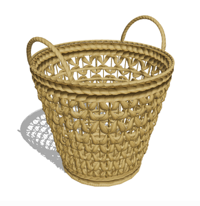 Panier de rangement en jonc de mer naturel fait main au Vietnam, grand format, pour la cuisine, la salle de bain, la décoration de la maison - Style vintage - Product Image 1