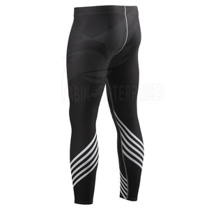 Leggings de fitness personnalisés pour hommes taille haute élastique collants respirants Sports de plein air entraînement coton sans couture imprimé vente en gros - Product Image 4
