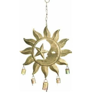 กระดิ่งลมรูปดวงอาทิตย์ทำจากโลหะชุบทองแบบโบราณ - Product Image 3