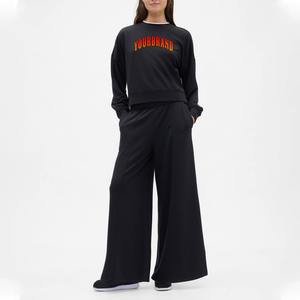Ensemble de jogging pour femme, séchage rapide, coupe ajustée, haute élasticité, respirant, idéal pour l'échauffement et les activités sportives en extérieur, pantalon large - Product Image 5