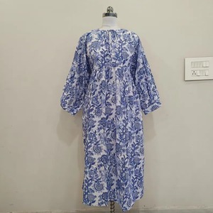 Fabricant de robes en coton fleuri faites à la main, robe bohème décontractée d'été - Product Image 3