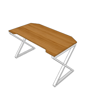 GBamboo GB38012-70x140cm <b>Extendable</b> Gaming <b>Desk</b> with X-Shaped Legs Plastic Wooden Material MDF Melamine Surface for Computer Use - Product Image 2