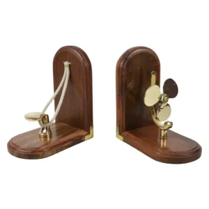 Nautical Brass Ship Bookends with Propeller Cleats and Rope Vintage Coastal and Boating Home Decor Available at Best Prices
