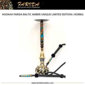 Cachimbas Farida de Lujo/Shisha Farida Edición Limitada Cachimba Ámbar con Diseño de Espejo de Acero Inoxidable - Product Image 4