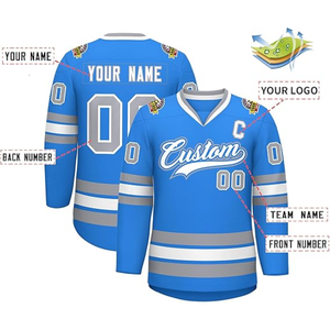 Uniforme de Hockey sobre Hielo Personalizado con Nombre y Números Sublimados, Unisex, Estilo Vintage con Cordones, Transpirable, 100% Poliéster - Product Image 6