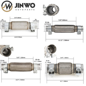 Nouveaux tuyaux flexibles d'échappement automobile 120 mm 3 pouces en acier inoxydable forgé, ajustement universel, certifiés ISO9001, garantie de 2 ans - Product Image 4