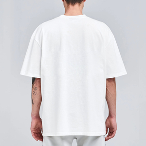 Vente en gros de t-shirts personnalisés pour hommes grande taille en jersey 100% coton tricotés à épaules tombantes 260 grammes à usage quotidien dans la rue - Product Image 4