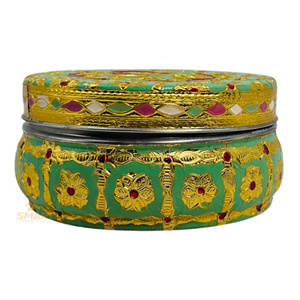 Gold-Plated Stainless Steel Round Dibba Tableware-Modern & Traditional Design for Wedding and Home Decoration Gifts - Product Image 4