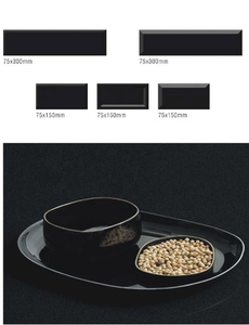 Moderno 4X12 negro brillante Metro azulejos indio fabricado rústico acentos para cocina Hotel Interior pared decoraciones clásico bajo - Product Image 2