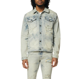 Conjunto de moda de color sólido para hombre, conjunto de chaqueta y pantalones vaqueros, aspecto moderno a la moda, precio fijo, conjunto de chaqueta y pantalones vaqueros para hombre - Product Image 2