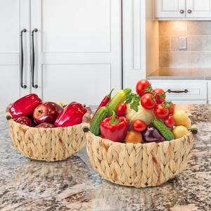 Tazón de Jacinto de Agua 100% Natural y Ecológico, Tazón de Mimbre para Almacenamiento de Frutas, Tazones Multiusos para Decoración del Hogar, Se Acepta OEM y ODM - Product Image 3