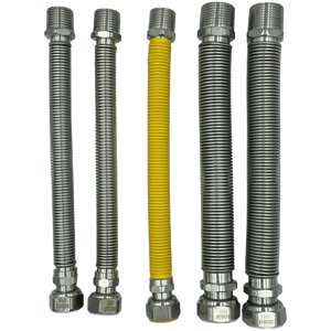 Kit de Instalación de Caldera, 5 Tubos Flexibles de Acero Inoxidable de 220x420mm, Acabado Superficial 2B, Curvado para Agua y Gas, Versión Recubierta - Product Image 6