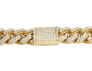 S925 plata amarillo chapado en oro cadena de eslabones cubanos moissanita diamante helado Hip Hop estilo de lujo joyería para hombres y mujeres - Product Image 5
