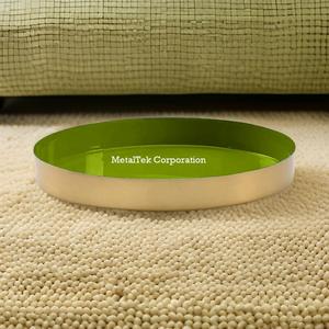 Cubiertos decorativos para mesa verde oliva, bandejas de baño de almacenamiento de tocador de hierro de alta calidad, bandejas de servicio multiusos hechas a mano - Product Image 2