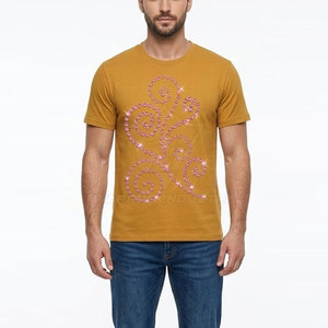 เสื้อยืดผู้ชายประดับพลอยเทียมวัสดุระบายอากาศใส่สบายใส่สบายเหมาะสำหรับแฟชั่นกลางแจ้ง - Product Image 3