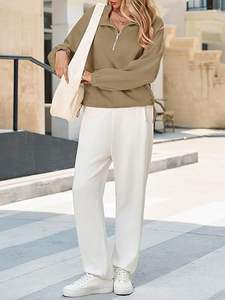 <b>Top</b> Quality Womens Crewneck <b>Fleece</b> Pullover Sweatshirt - Product Image 4