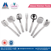 Ustensiles de cuisine en gros en acier inoxydable pour la cuisine indienne, finition chromée polie miroir, multifonctionnels