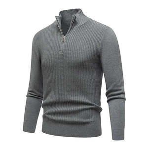 เสื้อสเวตเตอร์คอปกมีซิปแบบถักนิตติ้ง - Product Image 1