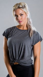 T-shirts amples pour femmes, pour la salle de sport, la remise en forme, l'exercice, t-shirt à manches courtes pour femmes, épaules tombantes - Product Image 4