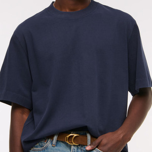 Alta calidad 100% algodón 180G peso pesado gota hombro personalizado Boxy camiseta de gran tamaño de talla grande Boxy Fit recortado Casual sólido - Product Image 5