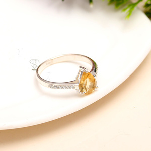 Vente en gros de bagues en argent sterling massif 925 faites à la main avec citrine naturelle bijoux fins pour femmes - Product Image 3