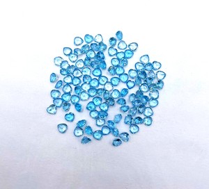 5mm naturel suisse bleu topaze sculpté coeur coupe pierres précieuses en vrac topaze calibré perles de pierre à facettes pour la fabrication de pendentif de bijoux - Product Image 5