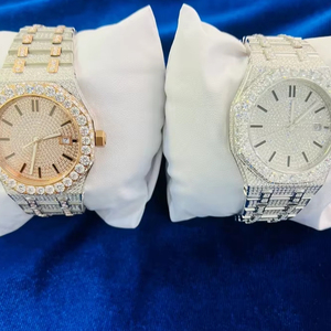 นาฬิกาผู้ชายระบบอัตโนมัติสีเงิน925และสีเหลืองทอง18K พร้อมเพชรมอสซาไนต์สำหรับเครื่องประดับแฟชั่นของผู้ชาย - Product Image 1