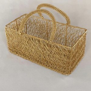 <b>Decorative</b> Meta Design Gifts Basket Golden Finished for Birthday Gifts Wedding Eid & <b>Party</b> Gifts at Wholesale Price - Product Image 4
