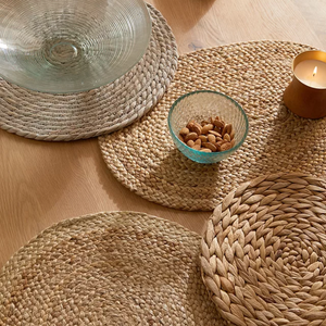Venta al por mayor yute tejido a mano borde ovalado MESA CENTRO manteles individuales Decoración de mesa para vacaciones de Navidad de Vietnam - Product Image 5