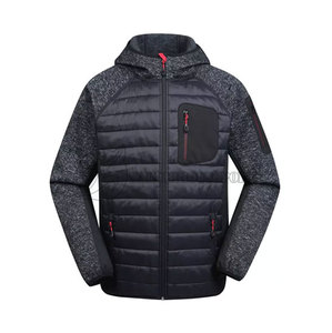 เสื้อแจ็คเก็ตบอมเบอร์บุผ้านวมแบบมีฮู้ดสำหรับผู้ชายไซส์ใหญ่ กันลม ระบายอากาศได้ดี ซิปแบบตั้ง  บุโพลีเอสเตอร์ อุ่นสบายสำหรับฤดูหนาว - Product Image 2