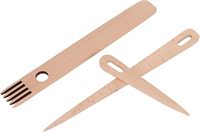 Juego de Agujas de Coser de Madera, 3 Piezas, Peine para Tejer, Varilla para Telar, Herramienta de Manualidades, Diseño Simple, Uso Conveniente