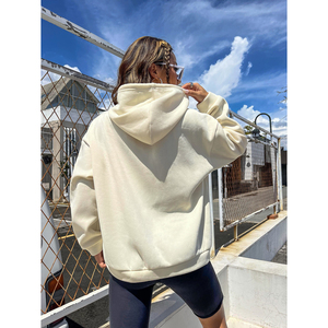 Sudadera con Capucha de Manga Larga para Mujer, de Alta Calidad, con Logotipo Personalizado, Estilo Urbano, Color Sólido, 100% Algodón, para Invierno - Product Image 4