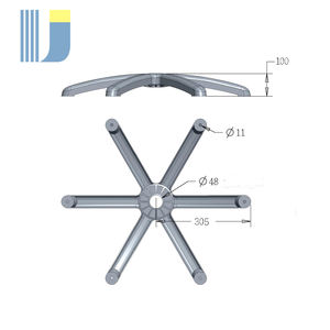 Nylon renforcé de 305mm avec remplacement de base de chaise de bureau en fibre de verre - Product Image 3