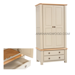 Entrega rápida Legacy Armario 2 puertas 2 cajones Muebles de dormitorio Nuevo diseño Juego de dormitorio Servicio Odm Embalaje personalizado de Vietnam - Product Image 1