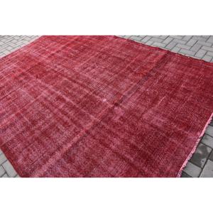 Alfombra moderna de lana roja de 7,3X10,2 pies, tejido plano turco, área grande, patrón rectangular para pasillo, para alfombra de área grande de látex de X pies - Product Image 4