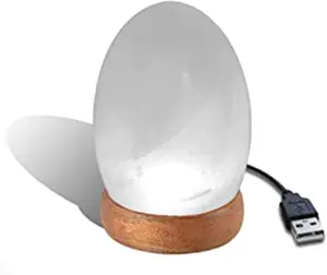 Himalayan White Salt Egg Shape <b>Mini</b> USB <b>Lamps</b>, Himalayan Salt Egg Shape <b>Mini</b> Usb <b>Lamp</b>, Himalayan White Salt Crafted Egg <b>Lamps</b> - Product Image 1