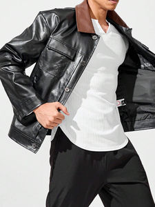 Nueva ropa informal Chaqueta de cuero genuino real Ropa delgada Primavera Otoño Cuero genuino Hecho de Pakistán - Product Image 4