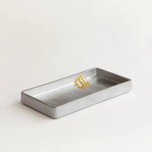 ถาดเสิร์ฟสีเงินแบบกำหนดเองถาดเสิร์ฟทรงสี่เหลี่ยมผืนผ้าทำด้วยมือสำหรับบ้านโรงแรมและบาร์ - Product Image 1