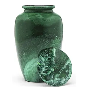 Marble Green Classic High Quality Aluminum Cremation Urn for Adult human ash Aluminum Funeral Suppliers from India