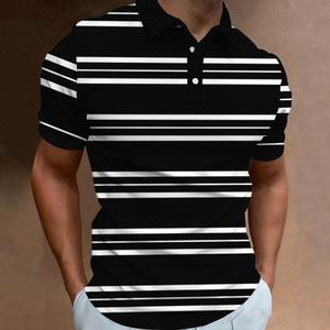 Polos combinados de algodón de manga corta de verano de alta calidad, camisetas Polo de rayas transpirables de nuevo diseño para hombres - Product Image 2