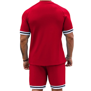 ชุดวอร์มผ้าฝ้ายสำหรับผู้ชายชุดวิ่งกางเกงขาสั้นสำหรับ100% คอกลมแขนสั้นกางเกงขาสั้นสำหรับวิ่งโลโก้ตามสั่ง - Product Image 5